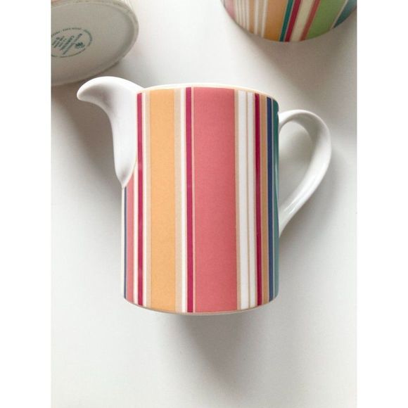 3 Piece ROYAL DOULTON Carnival T.C.1299 Striped Mug Sugar Bowl Creamer Set - Picture 2 of 16
